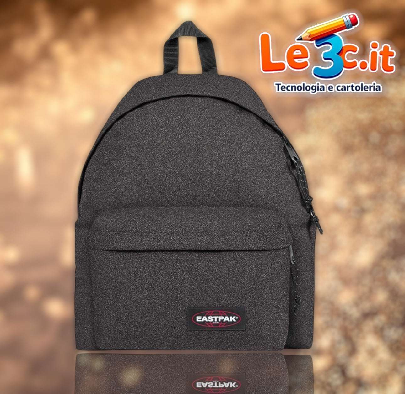 Zaino Eastpak Padded Pak’r® Sparkly glitter nero Brillante. - Quiscuola