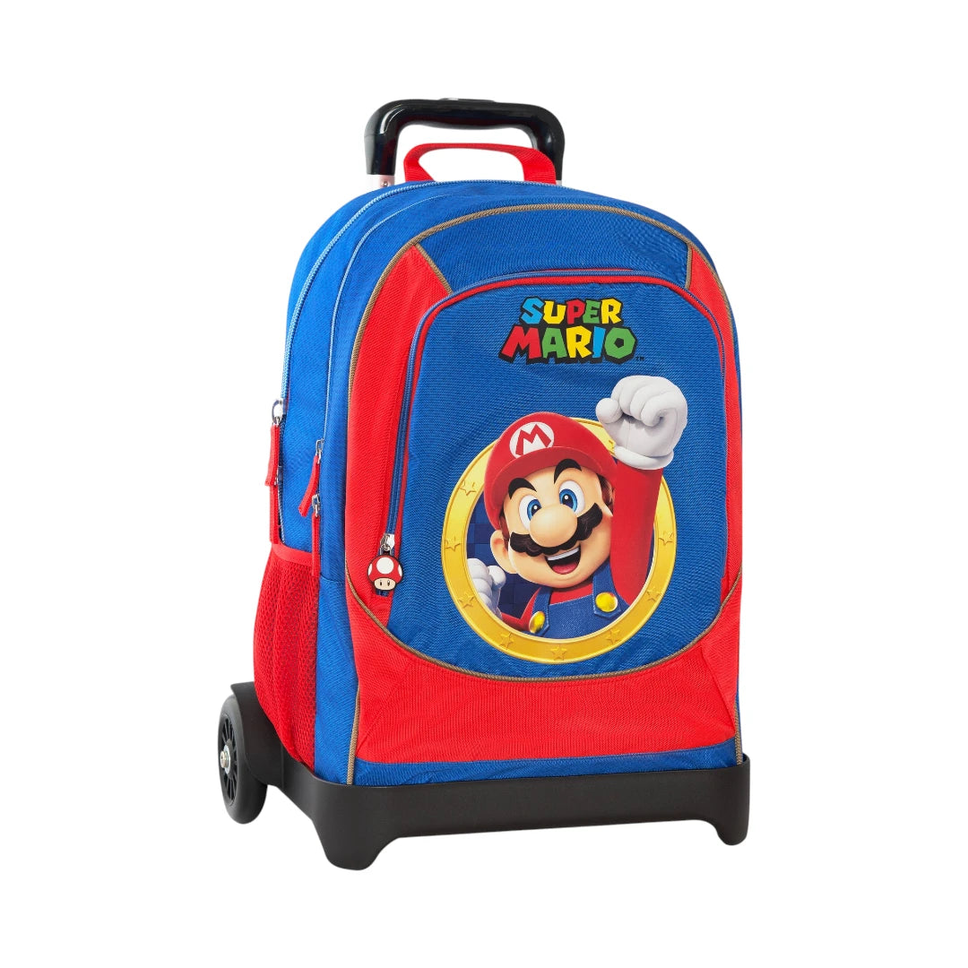 Zaino scuola trolley Super Mario Panini grafica 2026-2027.