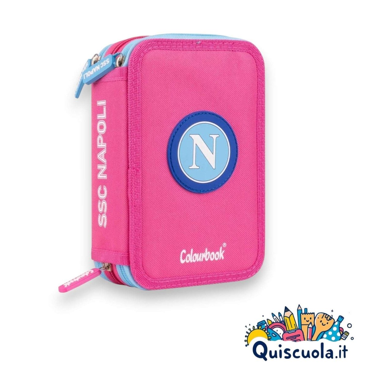 Astuccio 3 Zip Colourbook Napoli - Completo di 44 Accessori - Quiscuola
