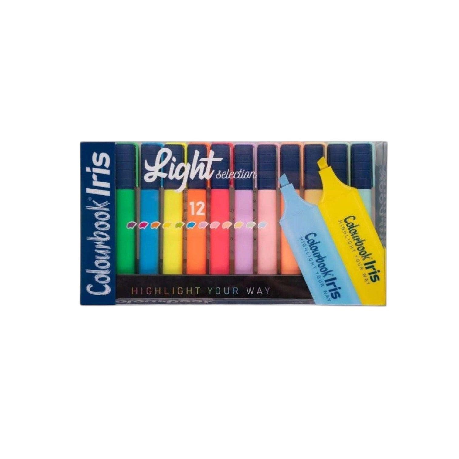 Evidenziatori Iris Light Selection Colourbook – Box da 12 Colori Assortiti.