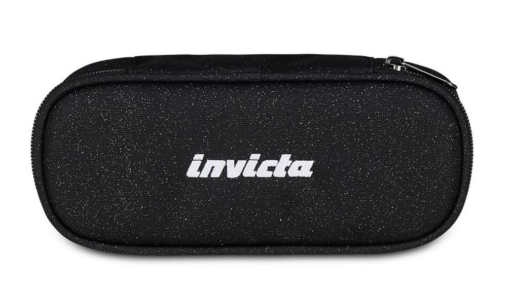 Astuccio scuola Invicta Lip Shine nero glitterato bustina ovale - foto 1