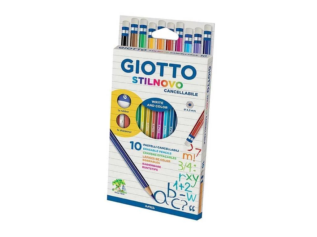 Giotto Pastelli Stilnovo Cancellabili – Set da 12 Colori Vivaci - Quiscuola