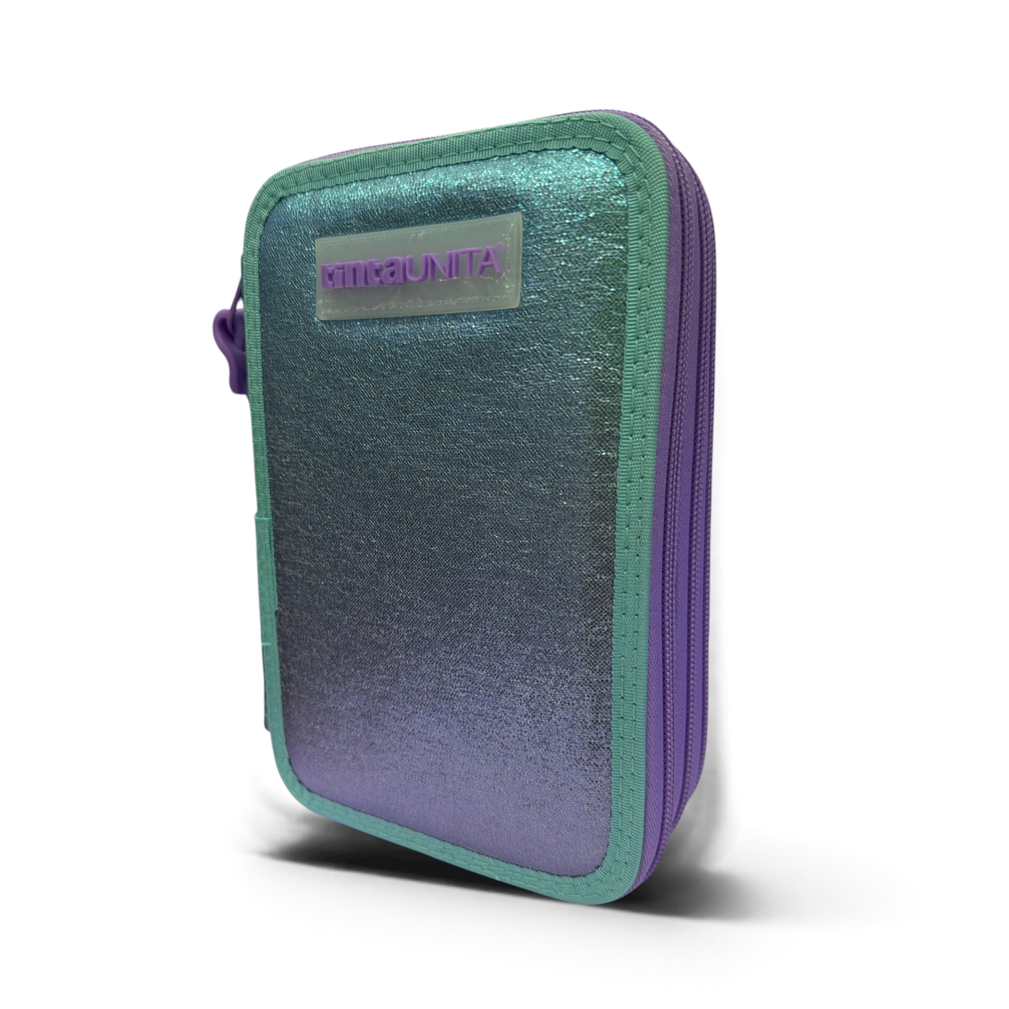 Astuccio 3 zip Gradient viola/azzurro