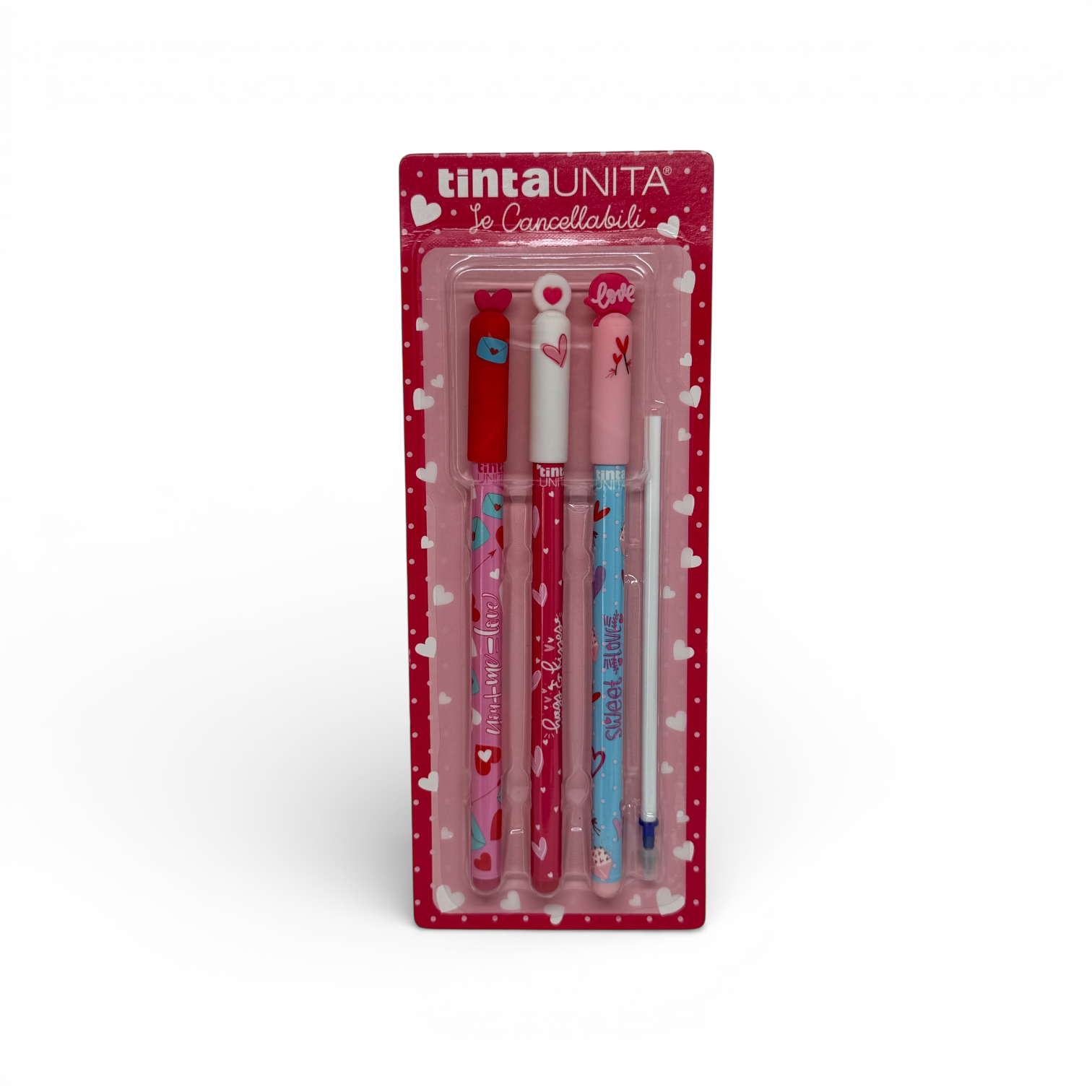 Penne Cancellabili + Refill TintaUnita Love Blister