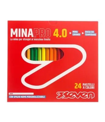 24 Pastelli a Colori Seven® MinaPro 4.0: Pigmenti Intensi e Legno FSC - Quiscuola