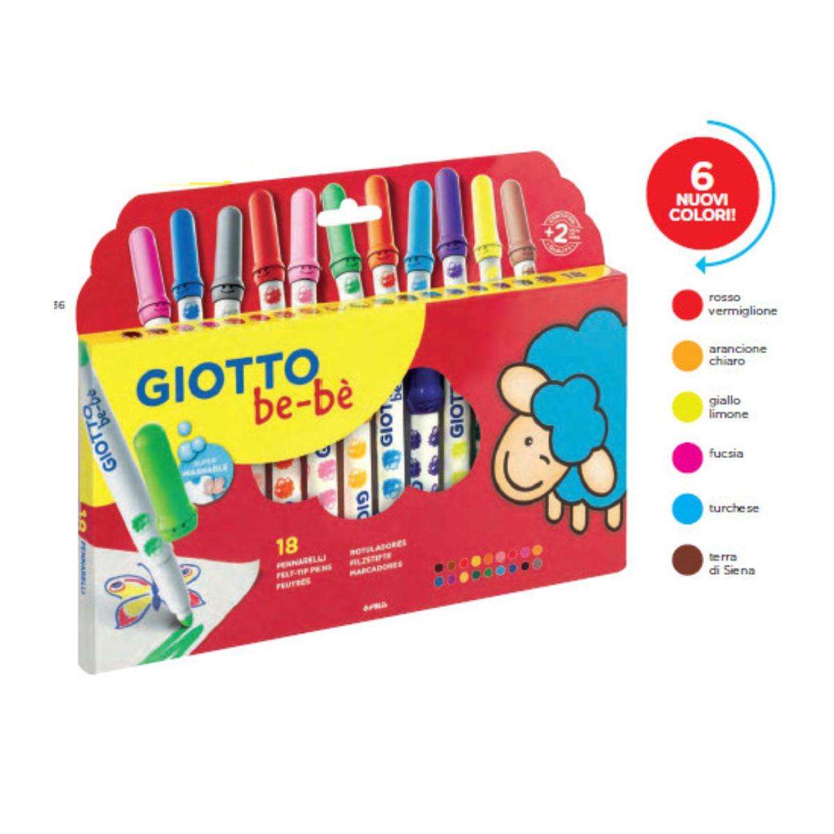 Pennarelli Superlavabili Giotto Bebè – Confezioni da 6, 12 e 18 Pezzi - Quiscuola