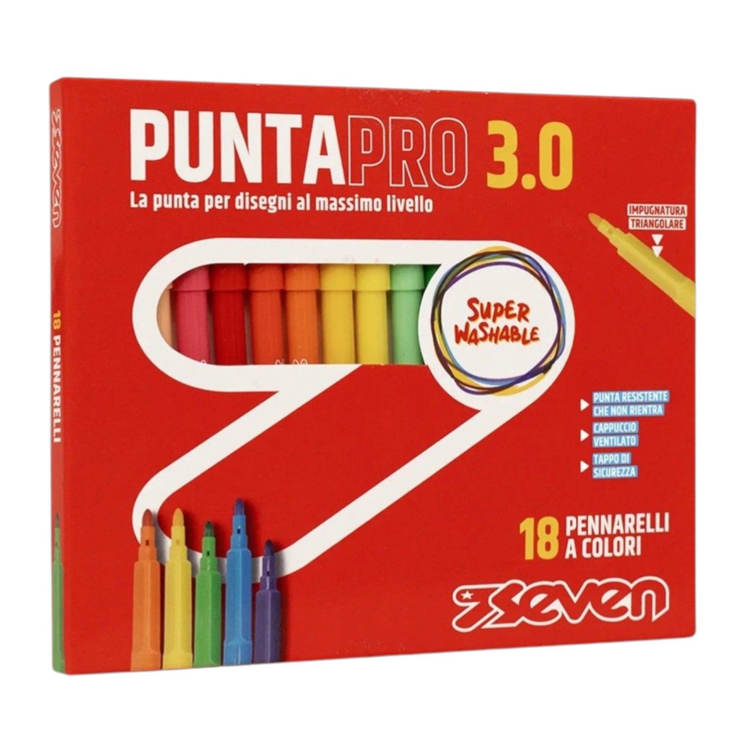 Pennarelli Seven Puntapro 3.0 astuccio 18 colori