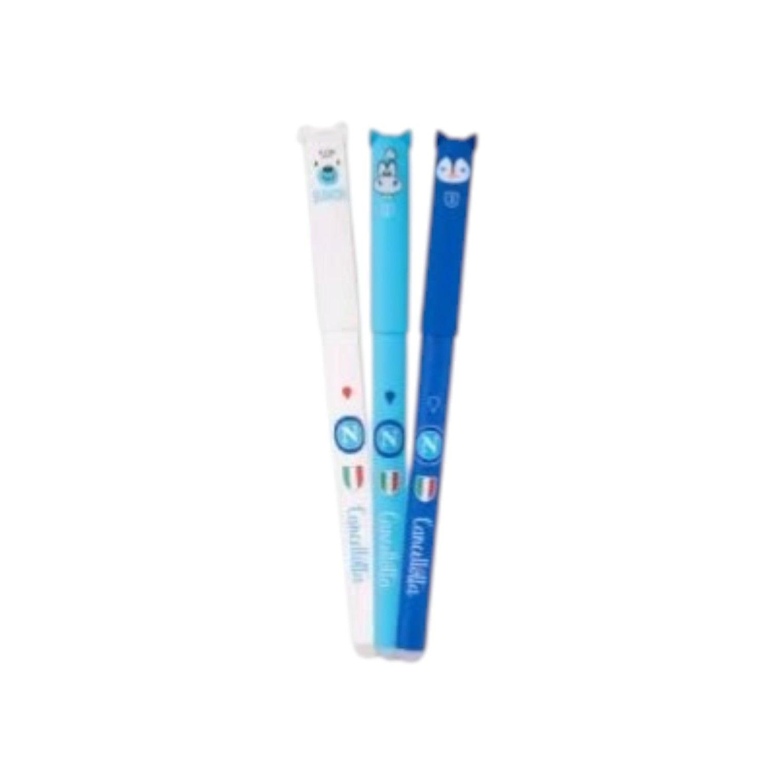 Set 3 Penne Gel Cancellabili SSC Napoli.