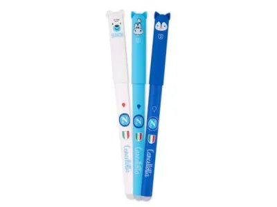 Set 3 Penne Gel Cancellabili Cancellotta SSC Napoli: Scrivi e Tifa con Stile - Quiscuola