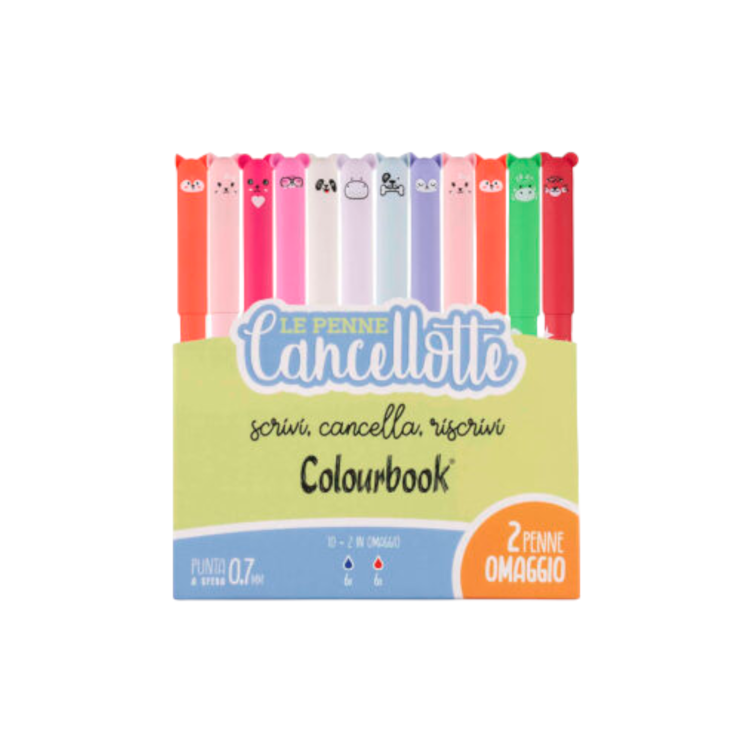Set 12 Penne Cancellabili Cancellotte Colourbook.