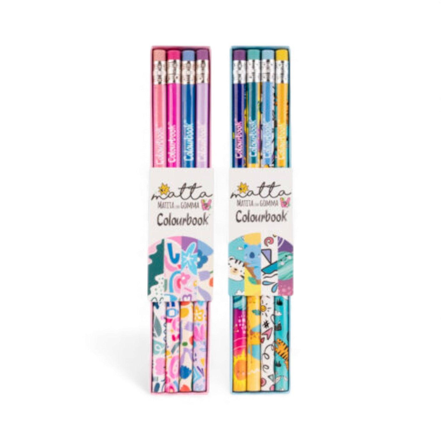 Set 4 Matite con Gomma – Fantasie Doodle e Kids.