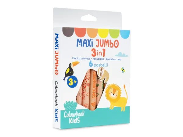 Set 6 Matite Colorate Maxi Jumbo 3 in 1 - Quiscuola