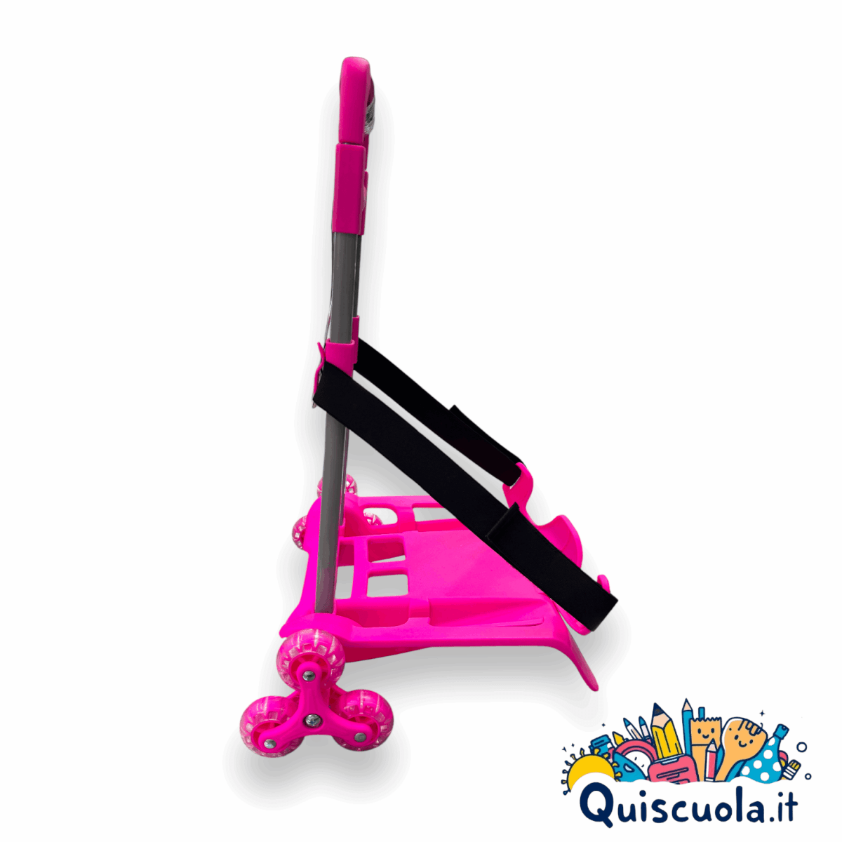 Carrello Trolley SJ Gang 3 Ruote Rosa - Pieghevole e Resistente - Quiscuola