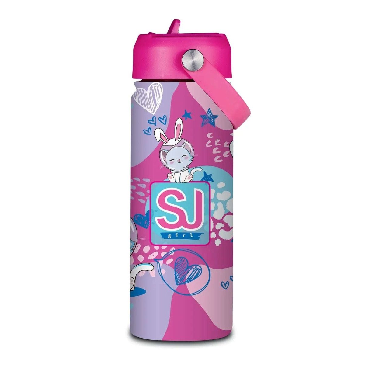 Borraccia Termica SJ Gang 500 ml con Cannuccia - Eleganza e Prestazioni per l'Idratazione Quotidiana - Quiscuola