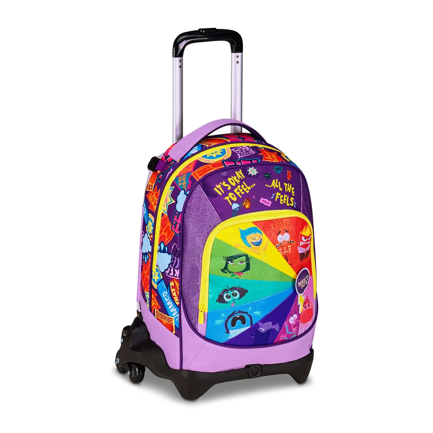 Zaino Trolley 3 Ruote Staccabile Inside Out 2 - Scuola 2025