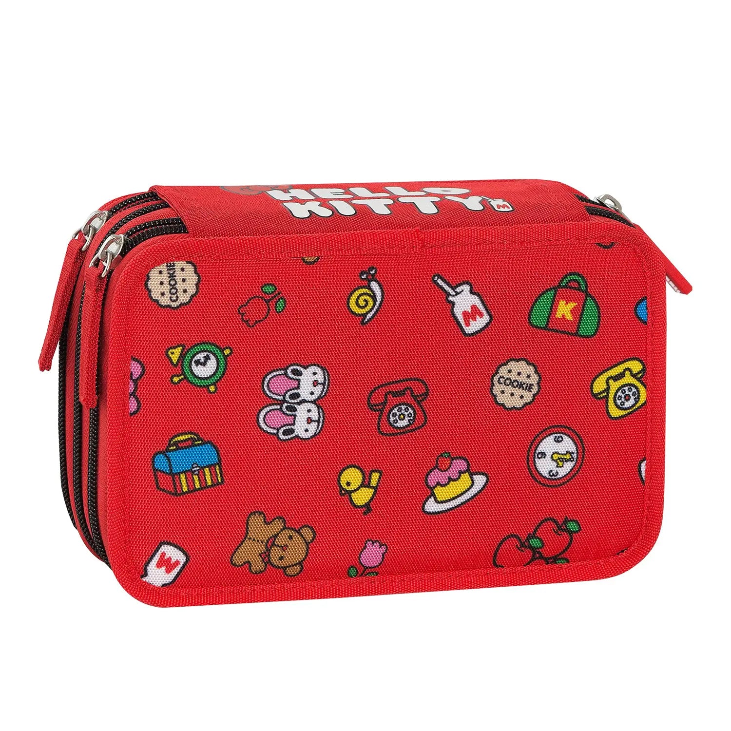 Astuccio scuola Hello Kitty 3 zip completo Panini.
