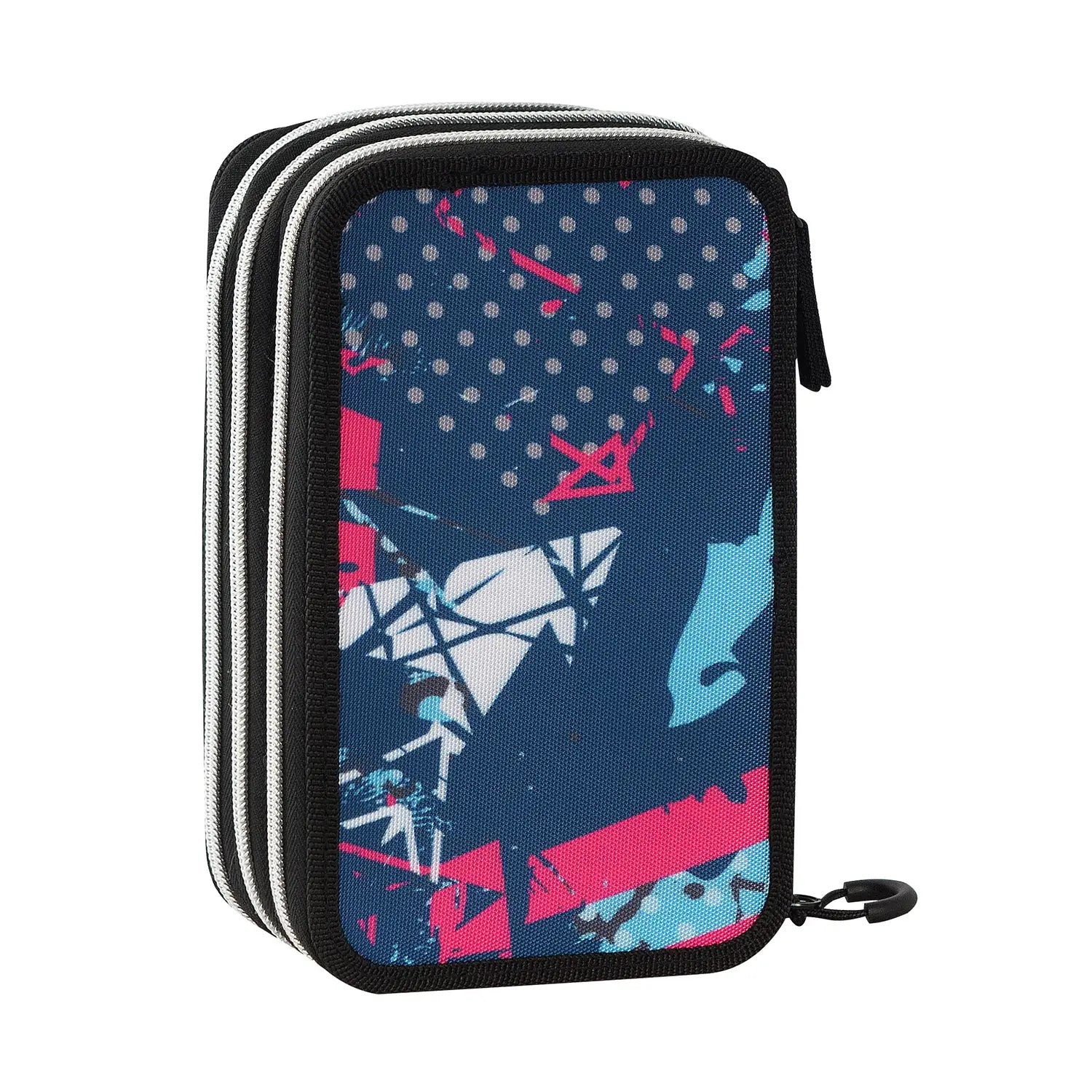 Astuccio scuola Comix 3 zip Mix Pink completo.