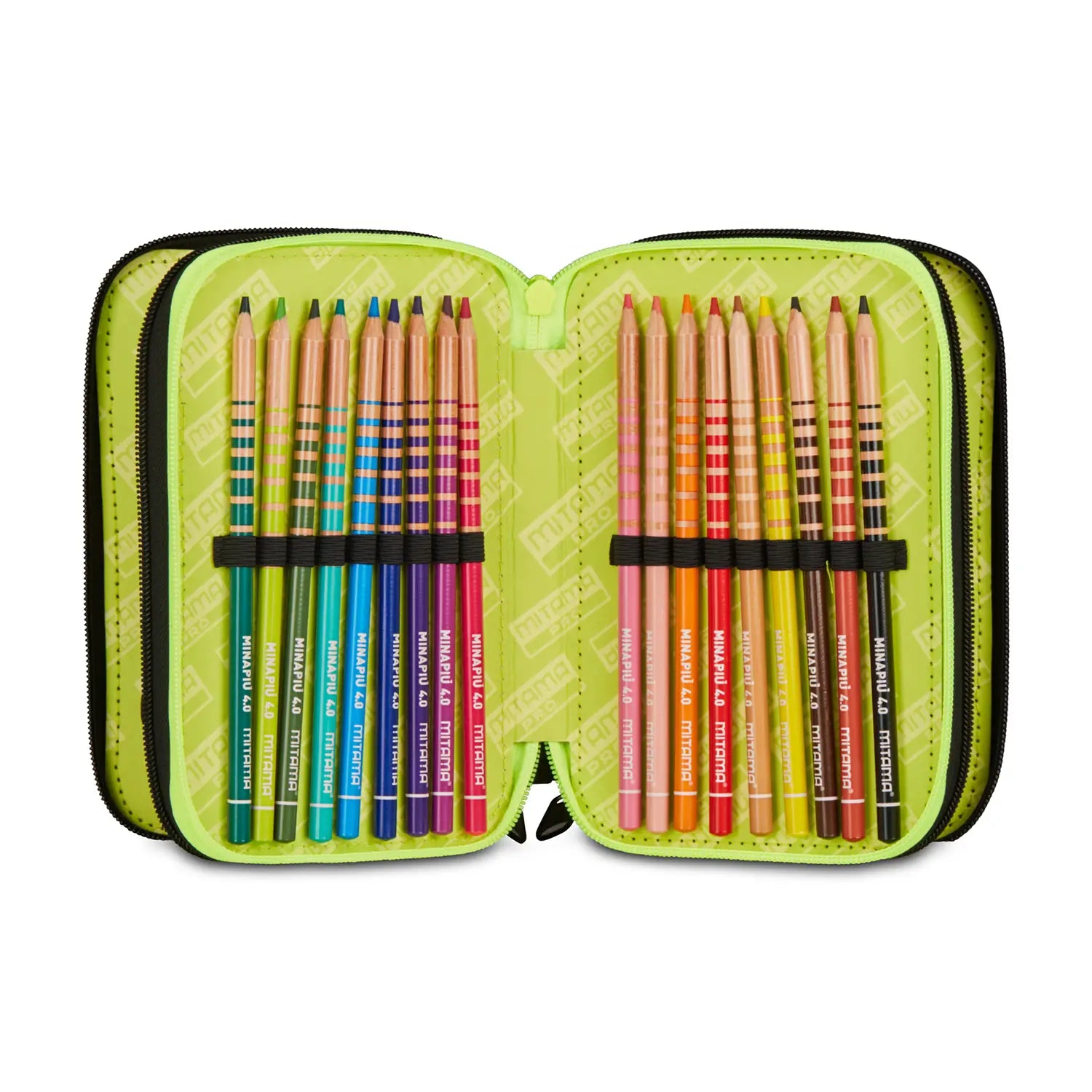 Astuccio scuola Mitama 3 scomparti completo 47 pezzi Inkstile