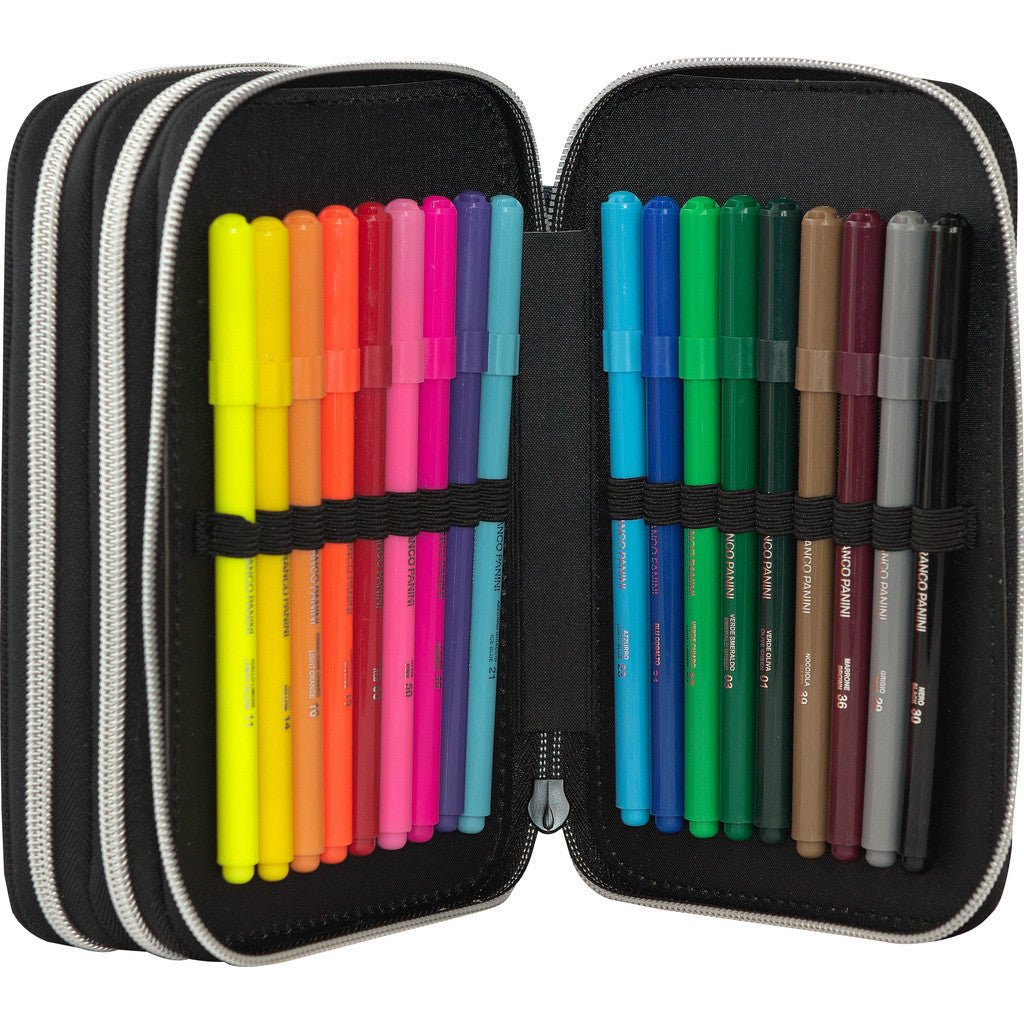 Astuccio 3 Zip Comix WBS Nero/Rosso – Completo Scuola 3 Scomparti - Quiscuola.it – Zaini, Astucci e Diari Scuola