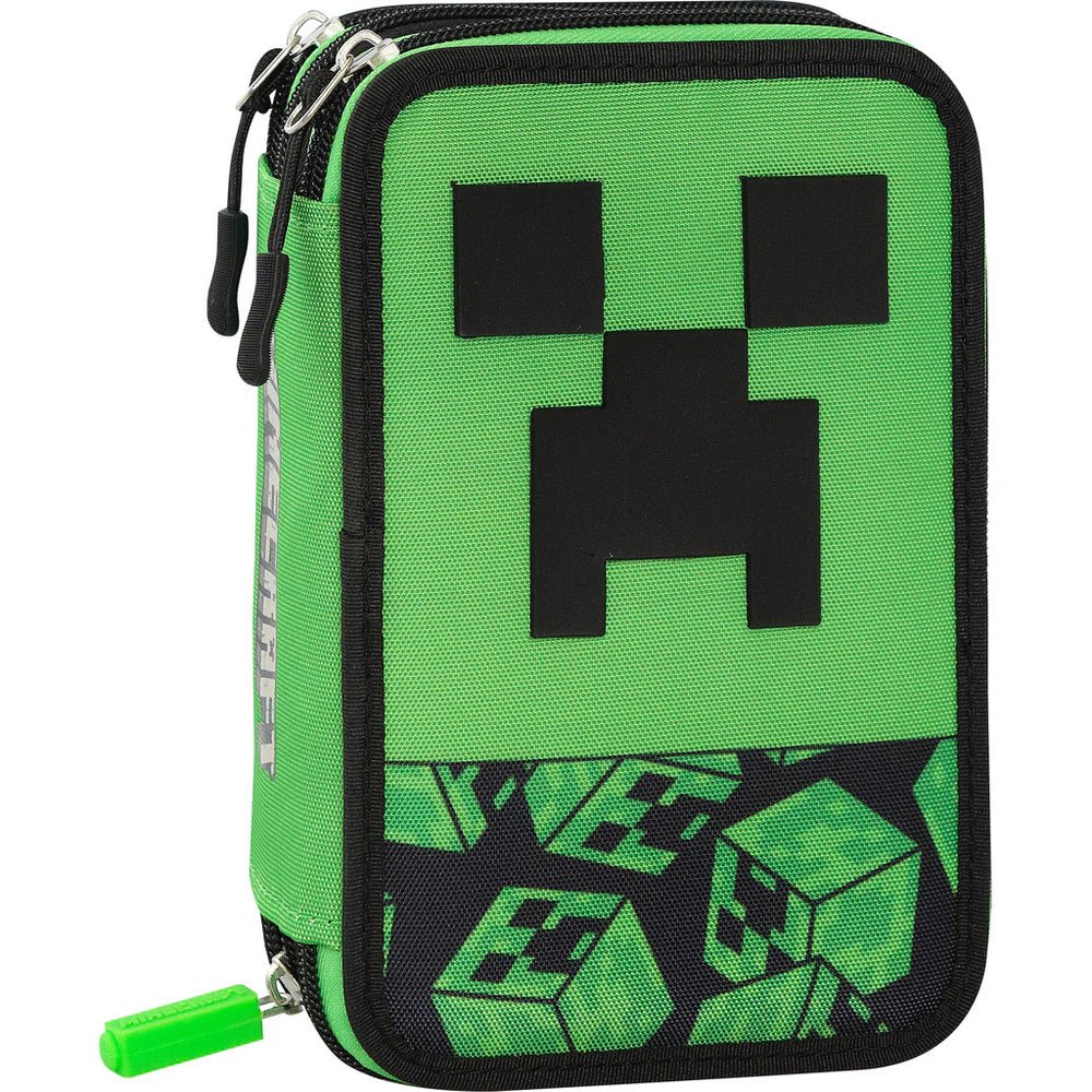 Astuccio 3 Zip Pixel Minecraft Panini – Completo 2025 - Quiscuola.it – Zaini, Astucci e Diari Scuola