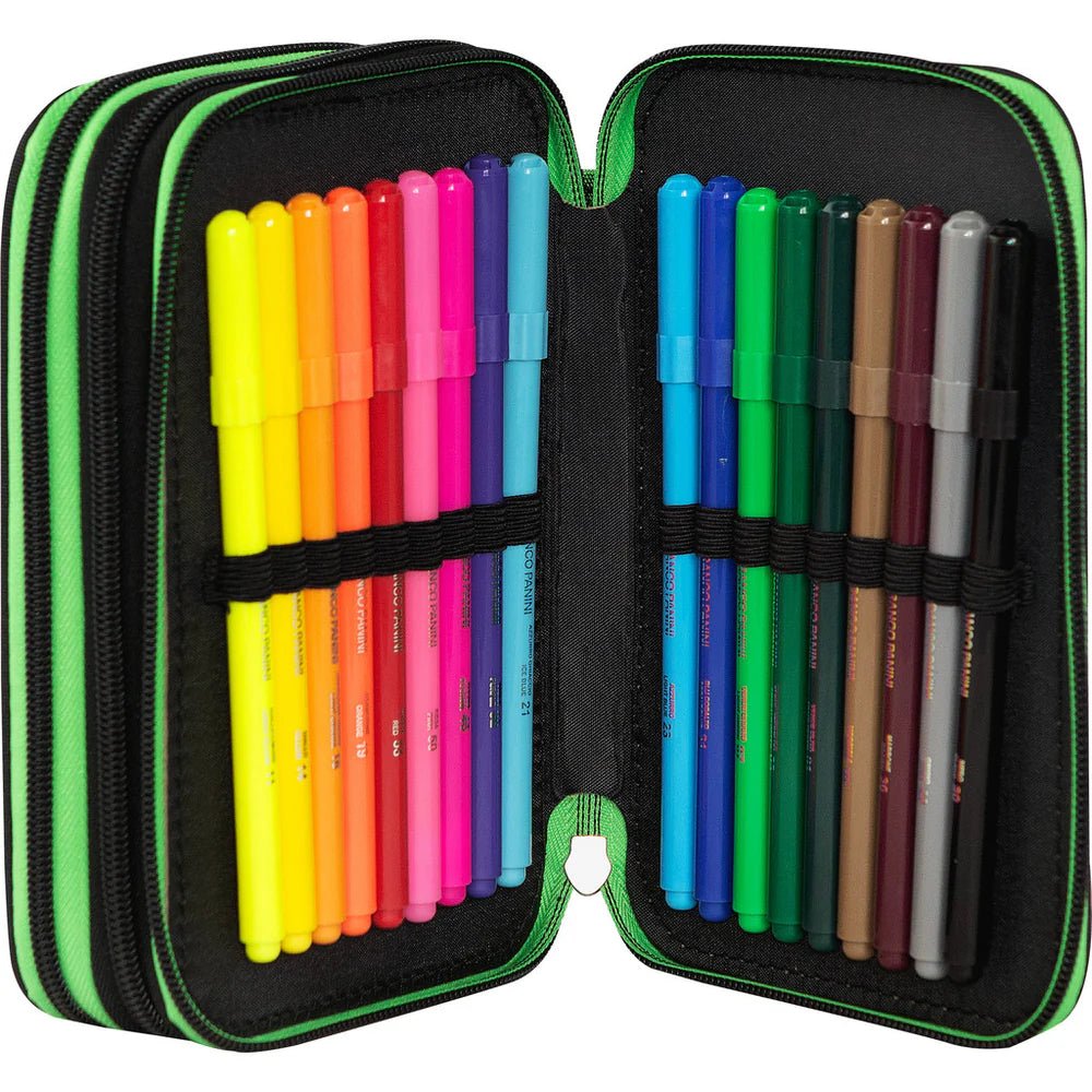 Astuccio 3 Zip Pixel Minecraft Panini – Completo 2025 - Quiscuola.it – Zaini, Astucci e Diari Scuola
