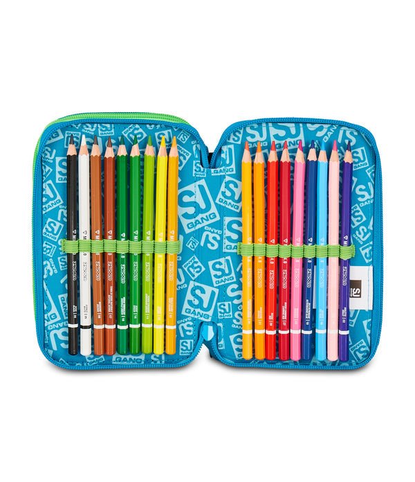 Astuccio 3 Zip SJ Gang AIR TIGER con 45 Pezzi Inclusi - Quiscuola.it – Zaini, Astucci e Diari Scuola
