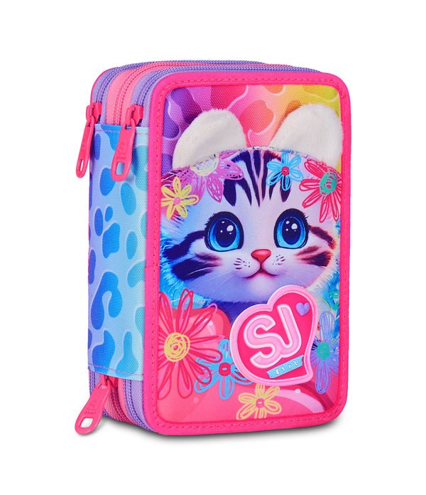 Astuccio 3 Zip SJ Gang CAT&AIR con 45 Pezzi e Orecchie Peluche - Quiscuola.it – Zaini, Astucci e Diari Scuola