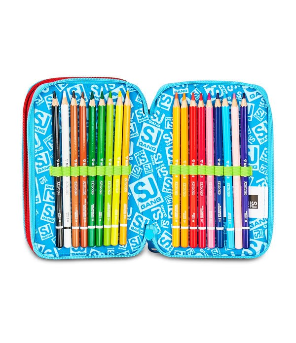 Astuccio 3 Zip SJ Gang Game LED Boy – Completo 45 Pezzi Scuola - Quiscuola.it – Zaini, Astucci e Diari Scuola