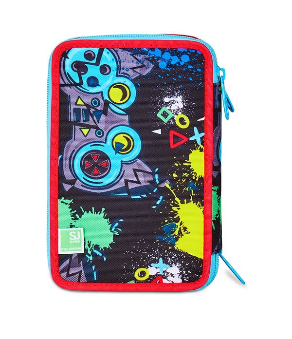 Astuccio 3 Zip SJ Gang Game LED Boy – Completo 45 Pezzi Scuola - Quiscuola.it – Zaini, Astucci e Diari Scuola