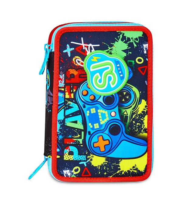 Astuccio 3 Zip SJ Gang Game LED Boy – Completo 45 Pezzi Scuola - Quiscuola.it – Zaini, Astucci e Diari Scuola