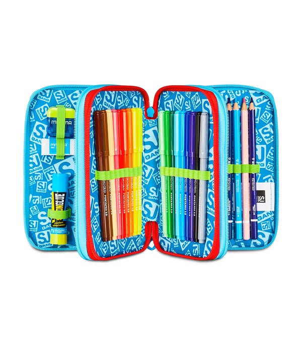 Astuccio 3 Zip SJ Gang Game LED Boy – Completo 45 Pezzi Scuola - Quiscuola.it – Zaini, Astucci e Diari Scuola