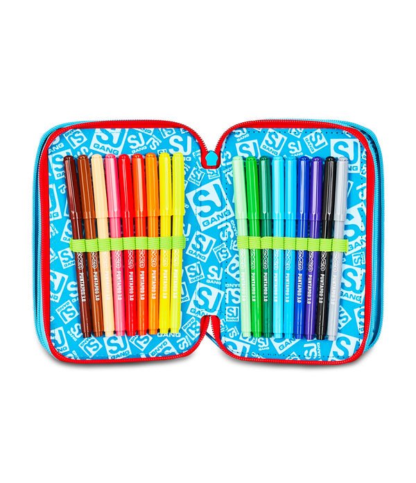 Astuccio 3 Zip SJ Gang Game LED Boy – Completo 45 Pezzi Scuola - Quiscuola.it – Zaini, Astucci e Diari Scuola