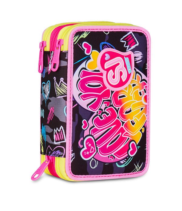 Astuccio 3 Zip SJ Gang Game LED Girl – Completo da 45 Pezzi - Quiscuola.it – Zaini, Astucci e Diari Scuola