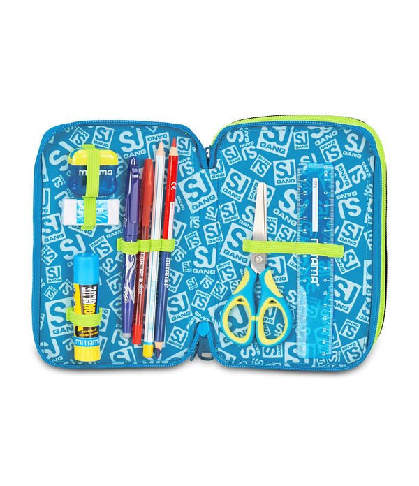 Astuccio 3 Zip SJ Gang LED LOOK con 45 Pezzi Inclusi - Quiscuola.it – Zaini, Astucci e Diari Scuola