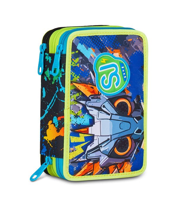 Astuccio 3 Zip SJ Gang LED LOOK con 45 Pezzi Inclusi - Quiscuola.it – Zaini, Astucci e Diari Scuola