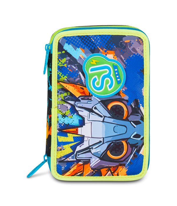 Astuccio 3 Zip SJ Gang LED LOOK con 45 Pezzi Inclusi - Quiscuola.it – Zaini, Astucci e Diari Scuola