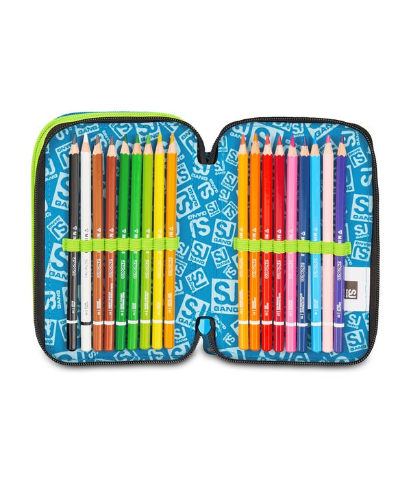 Astuccio 3 Zip SJ Gang LED LOOK con 45 Pezzi Inclusi - Quiscuola.it – Zaini, Astucci e Diari Scuola