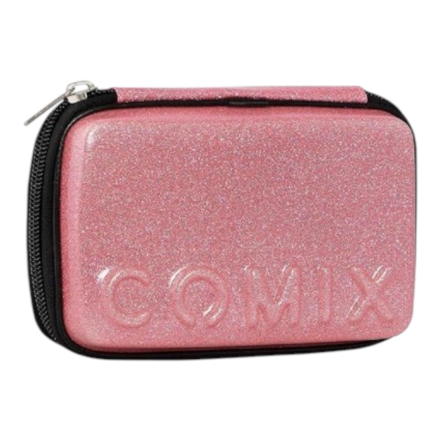 Astuccio Comix Maxi Zip Glitter giallo,verde,celeste,rosa compatto