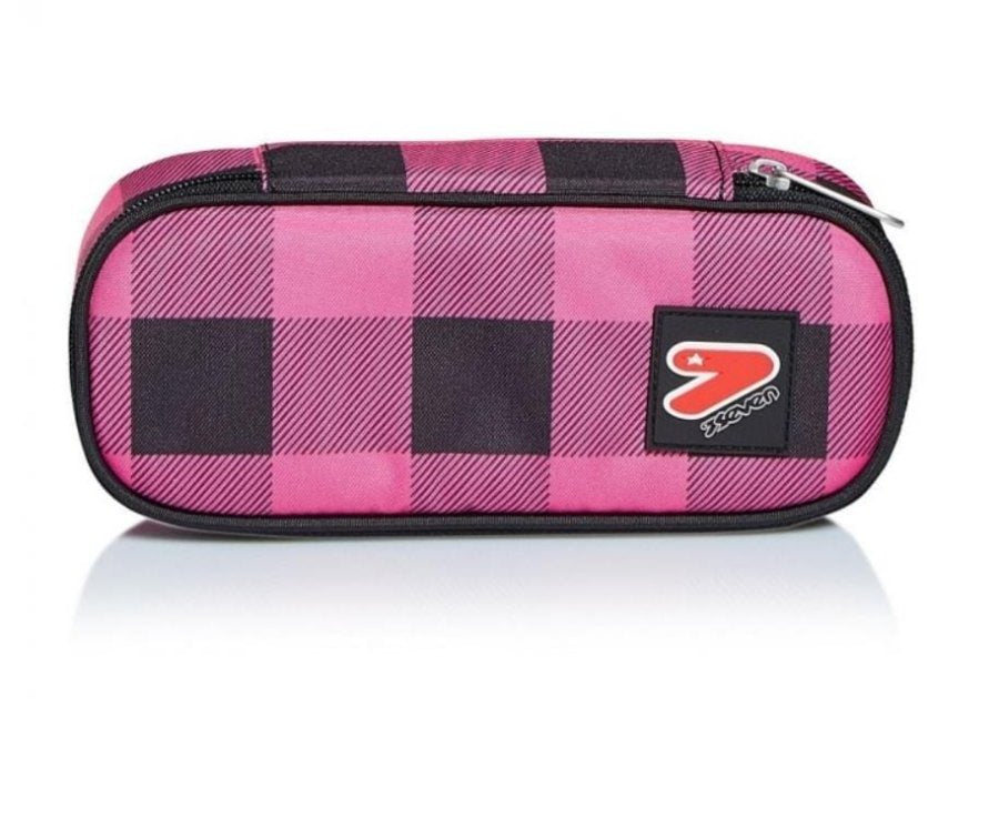 Astuccio ovale SEVEN College Girl Round Plus con scomparto interno, elastici e taschino con zip - foto 4