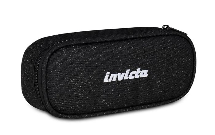 Astuccio scuola Invicta Lip Shine nero glitterato bustina ovale - foto 3