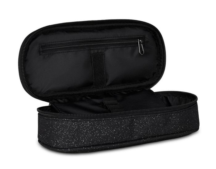 Astuccio scuola Invicta Lip Shine nero glitterato bustina ovale - foto 4