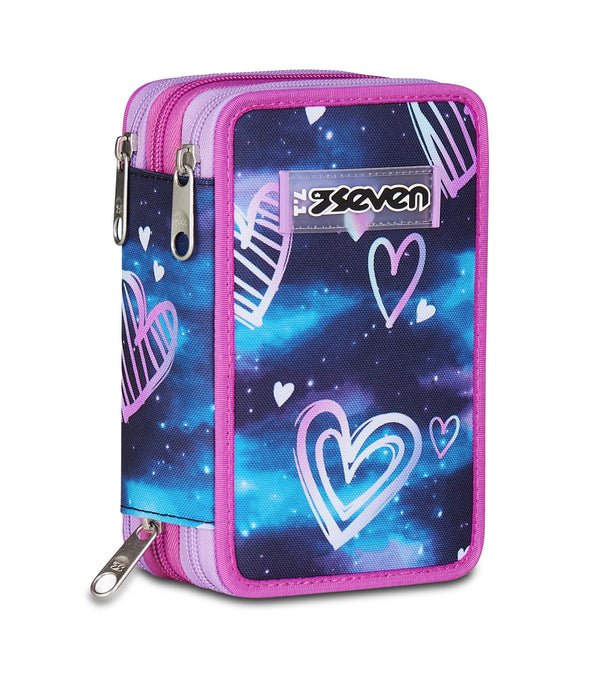Astuccio Seven 3 Zip – Gloomy Heart con 45 Accessori Inclusi - Quiscuola.it – Zaini, Astucci e Diari Scuola