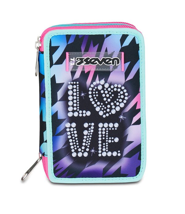 Astuccio Seven 3 Zip – Glow Love con 45 Accessori Scuola - Quiscuola.it – Zaini, Astucci e Diari Scuola