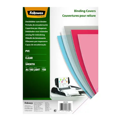 Copertine PVC Trasparenti 150 Micron A4 FELLOWES - confezione 100 pezzi