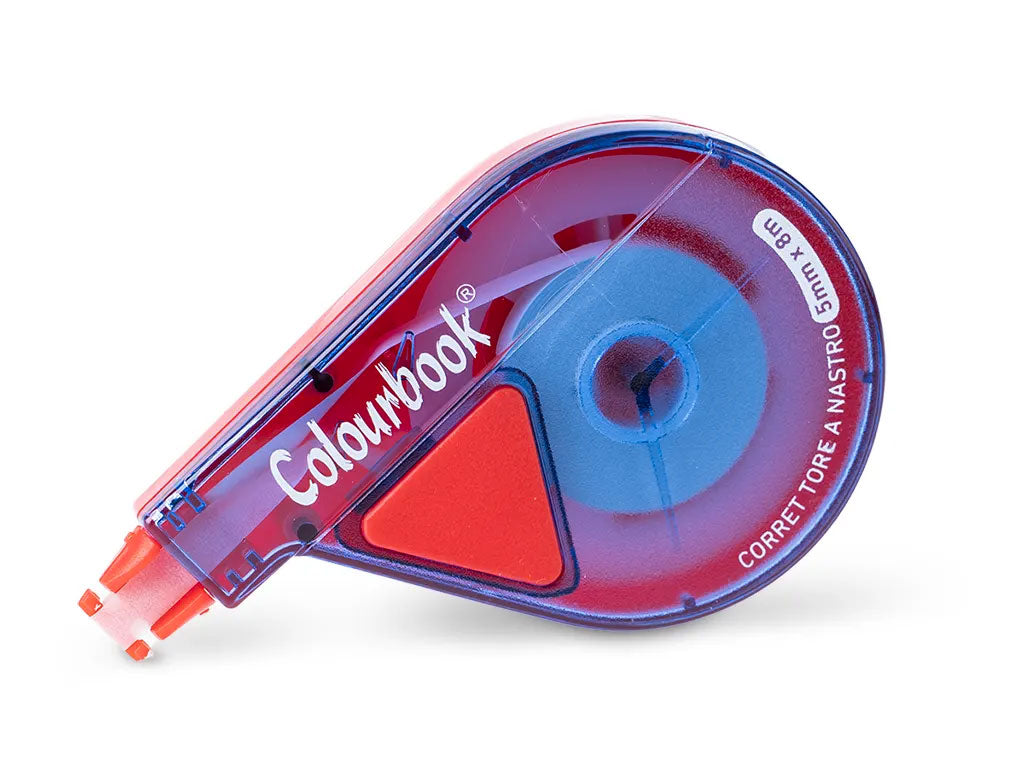 Correttore a nastro Colourbook 5mm x 8m bicolor - Rosso e blu - foto 2
