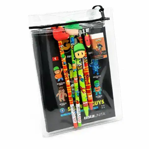 Diario Tinta Unita Stumble Guys 9 mesi con cover e accessori nero