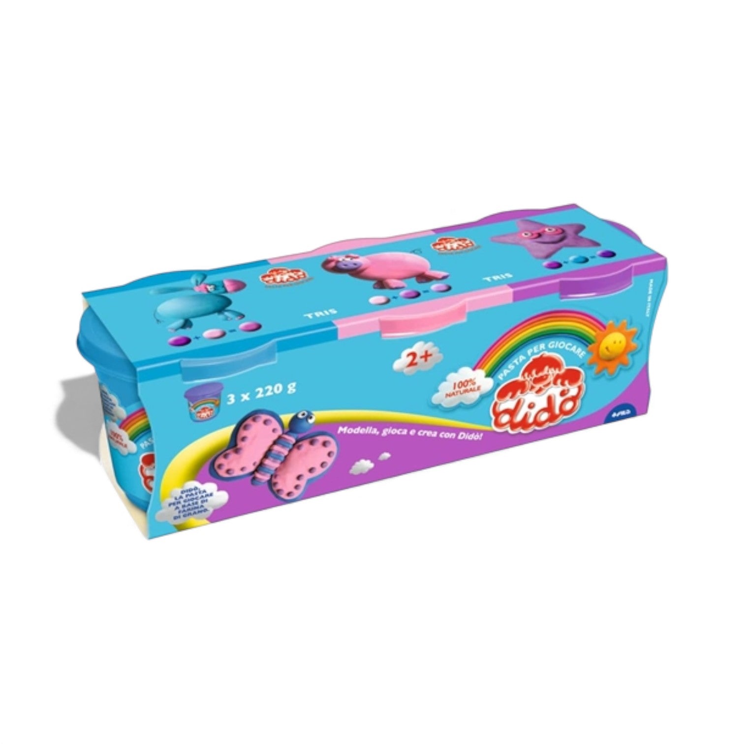 Plastilina Dido tris barattoli 220 g.