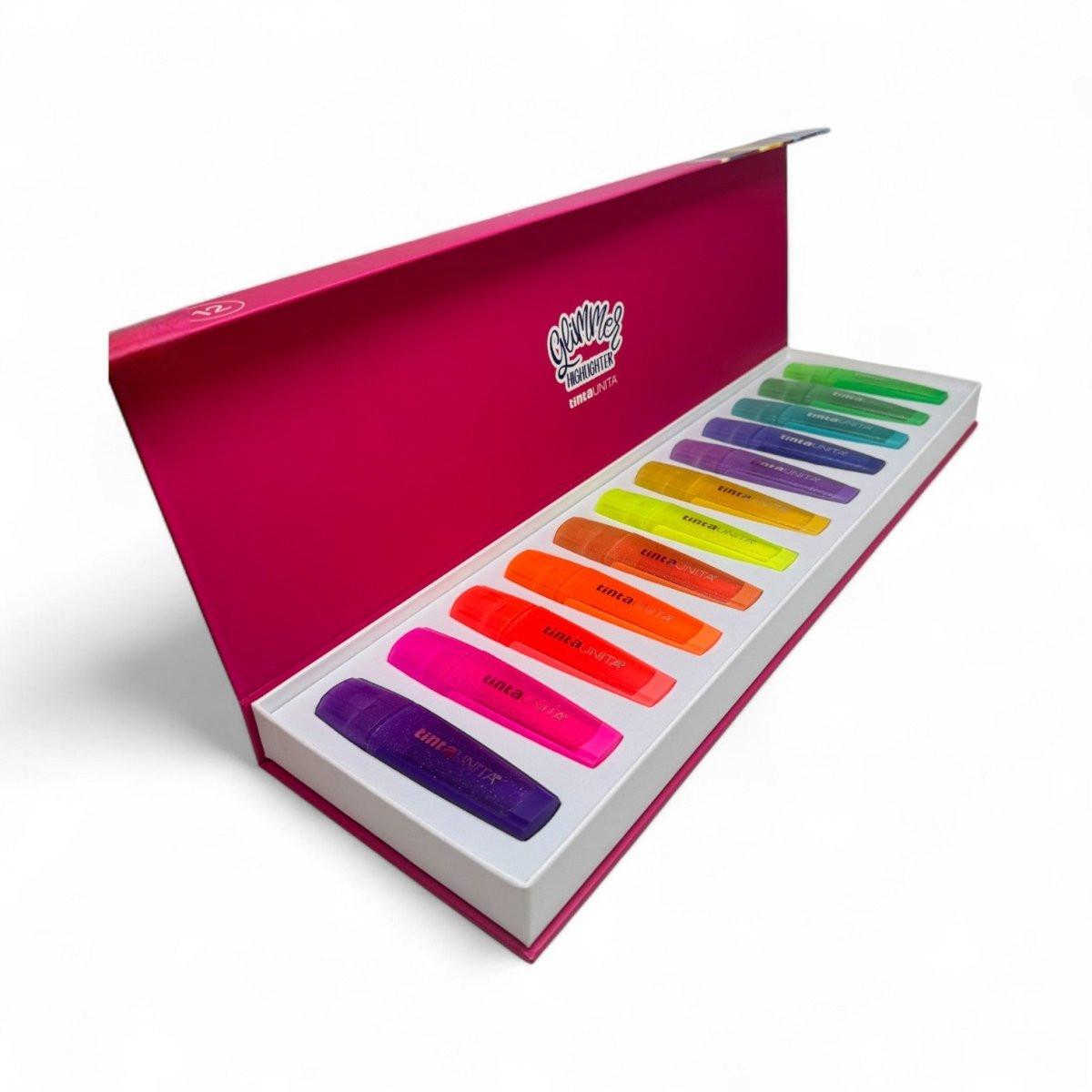 Evidenziatori Glitterati Glimmer Palette 12 Pezzi – Tinta Unita.