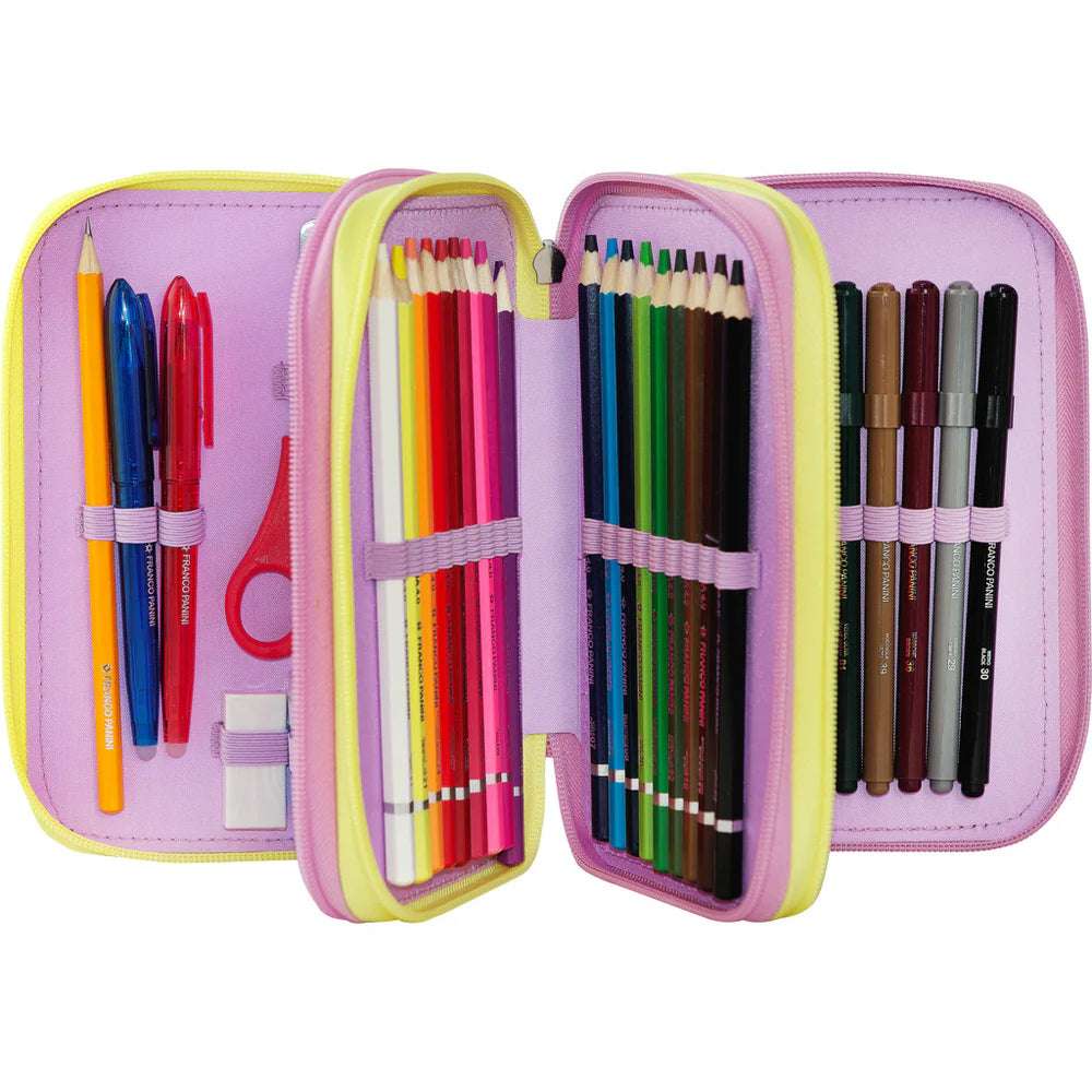 Astuccio 3 Zip Mofu Mofu Lilla – Completo, Ordinato e Super Tenero per la Scuola - Quiscuola
