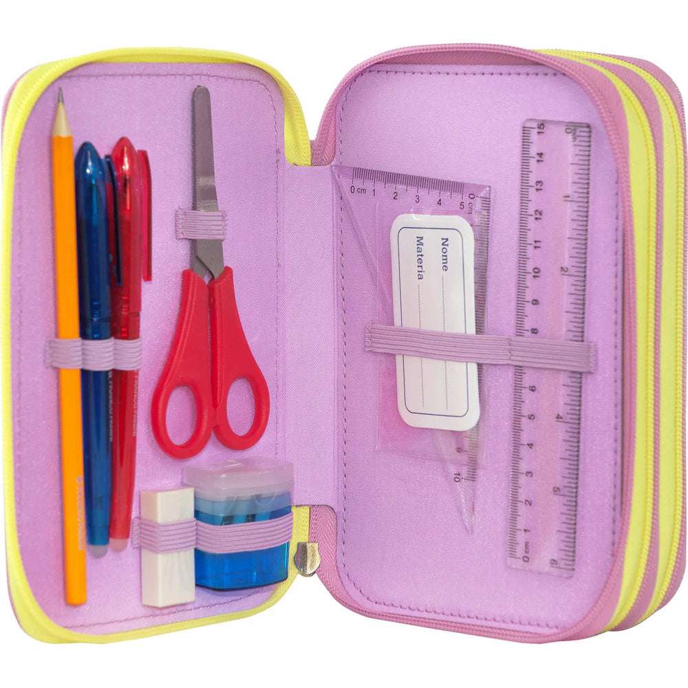 Astuccio 3 Zip Mofu Mofu Lilla – Completo, Ordinato e Super Tenero per la Scuola - Quiscuola